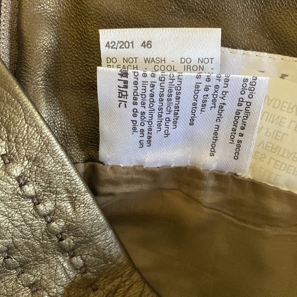 MaxMara 💯 Leather Shimmering Metallic Skirt Never Used Made in Italy 🇮🇹 - Picture 13 of 16